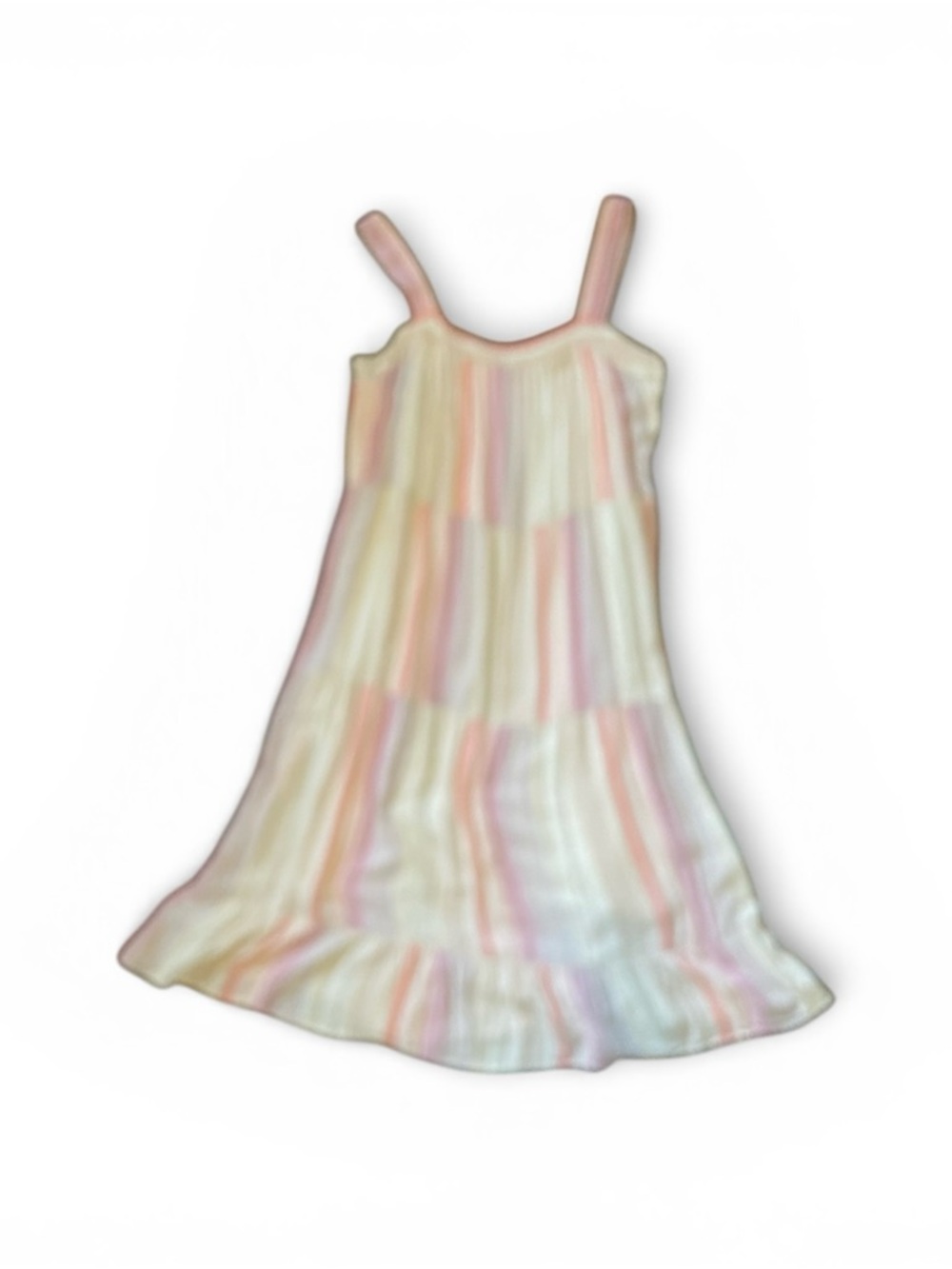 Rails Pastel Striped Tiered Midi Dress - Pink, Cream, Yellow